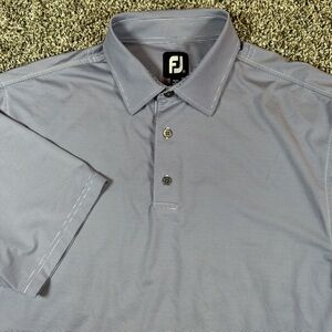 FootJoy Men's XL Performance Golf Polo Purple White Stripe Chevron Phillips FJ